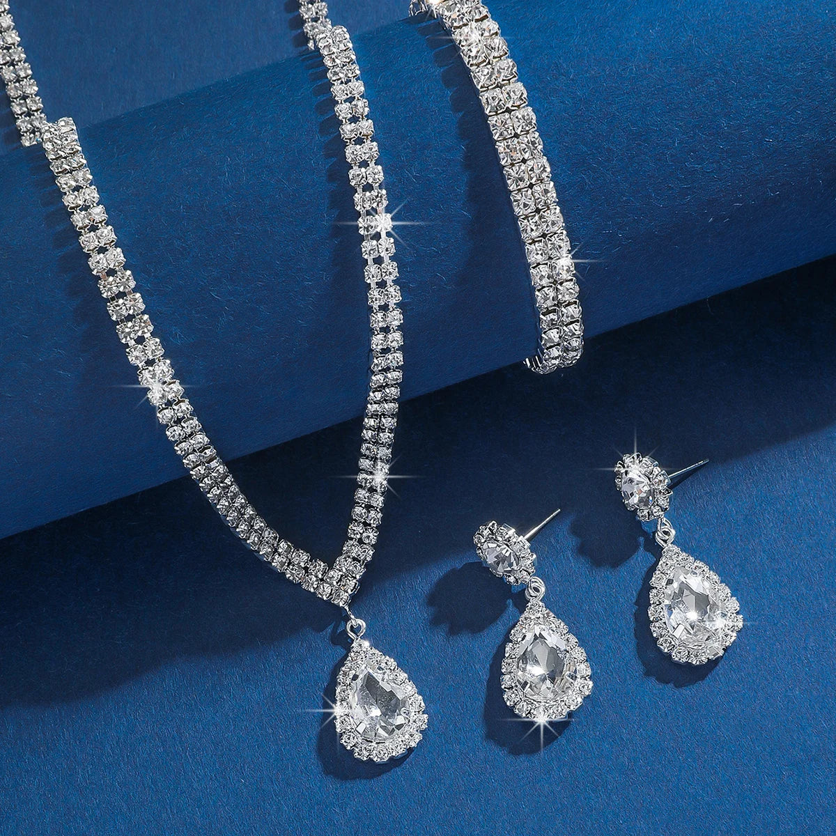 Wedding Season Women's Necklace Earrings Bracelet Jewelryt