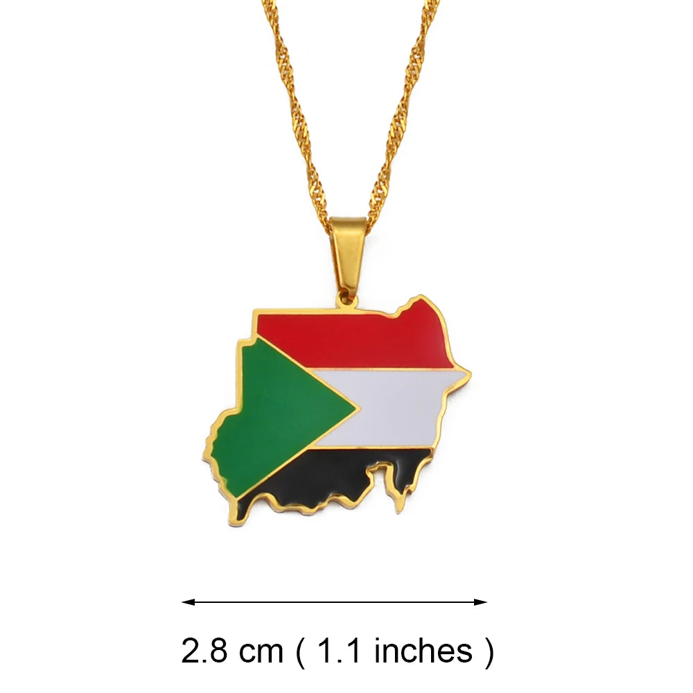 Sudan Map Flag