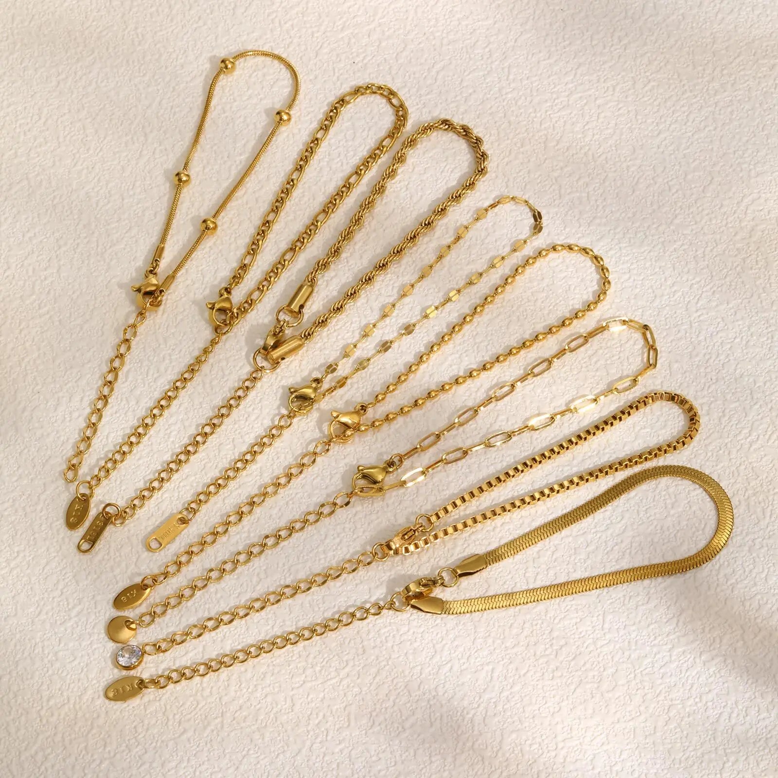 Thin Gold Herringbone Bracelet for Women