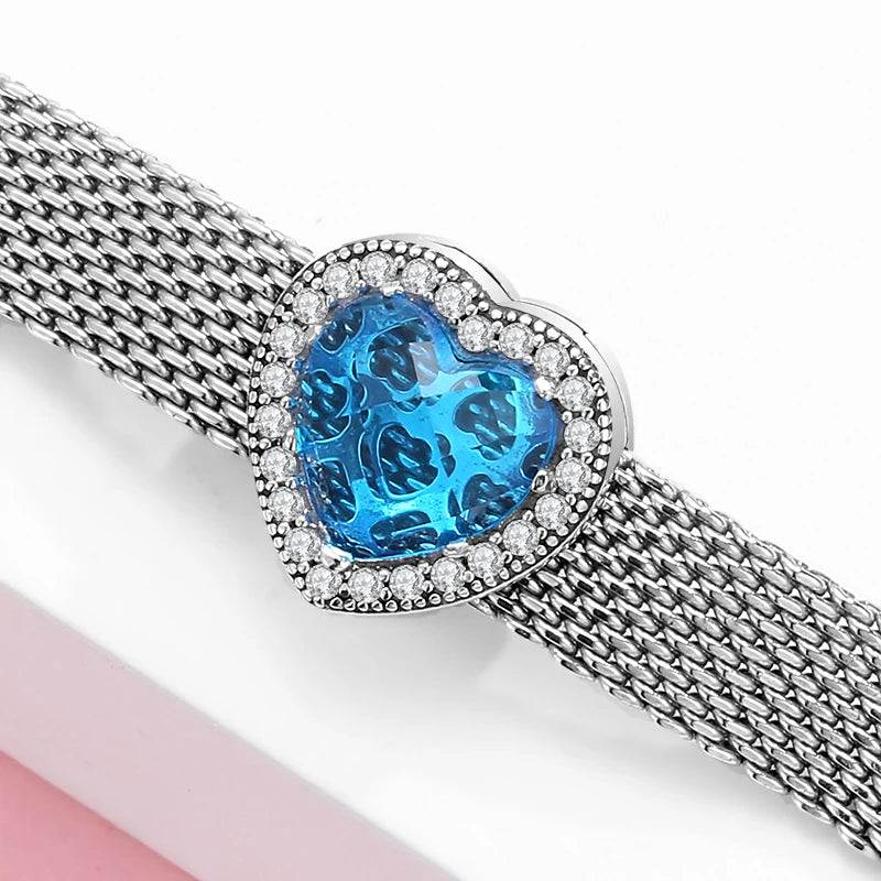 CZ Heart & Flower Clip Bead Charm