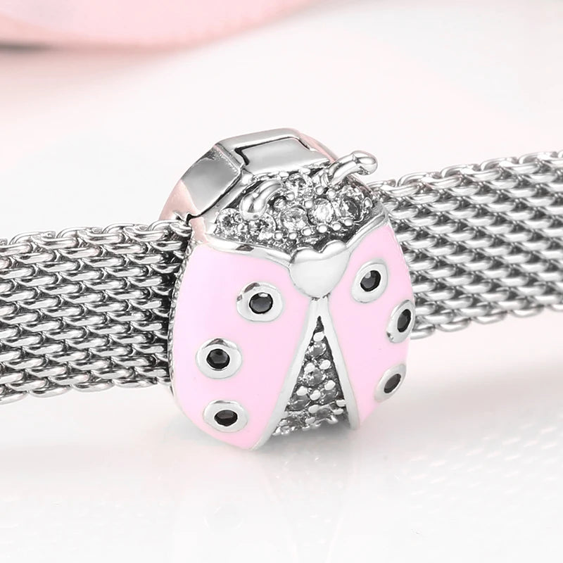 CZ Heart & Flower Clip Bead Charm