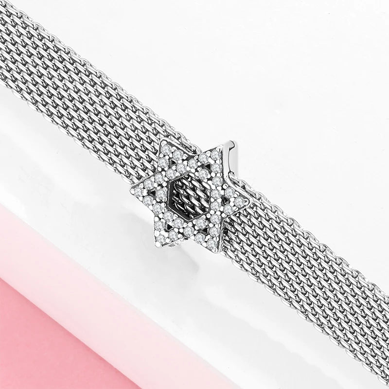 CZ Heart & Flower Clip Bead Charm