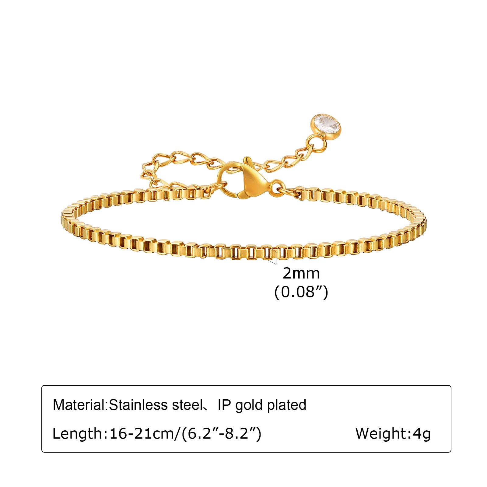 Thin Gold Herringbone Bracelet for Women