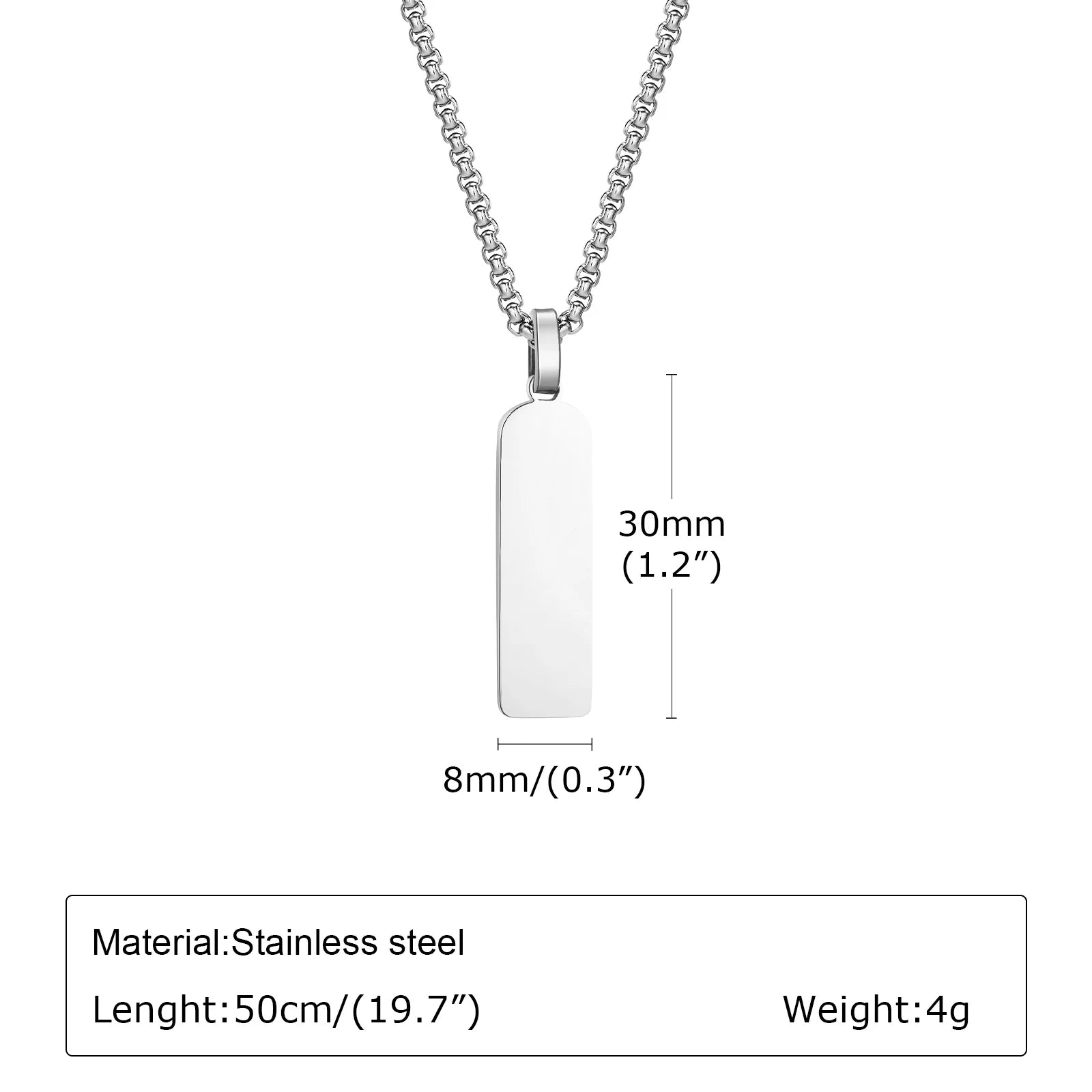 Initial Bar Mens Necklaces,Stainless Steel