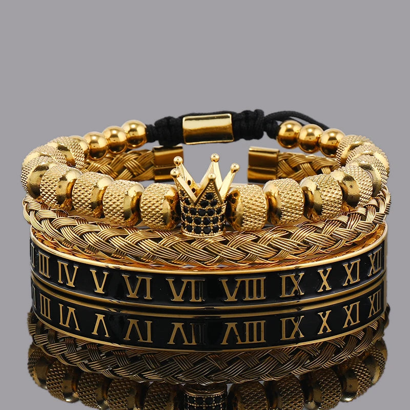 Luxury Set Crown Charms Man Bracelet