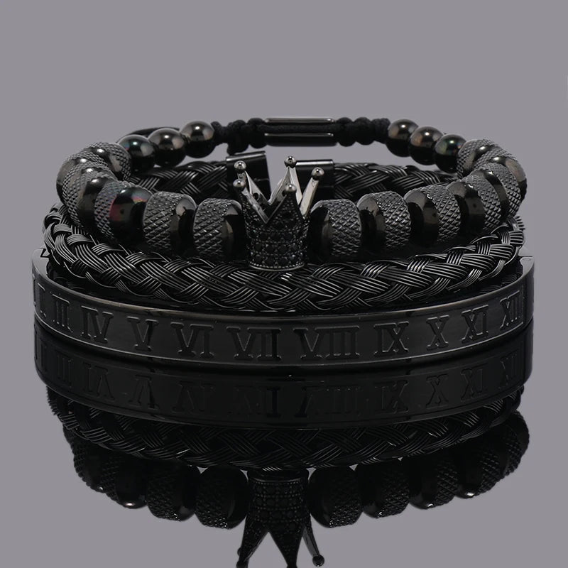 Luxury Set Crown Charms Man Bracelet