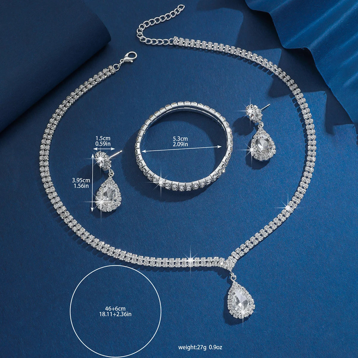 Wedding Season Women's Necklace Earrings Bracelet Jewelryt