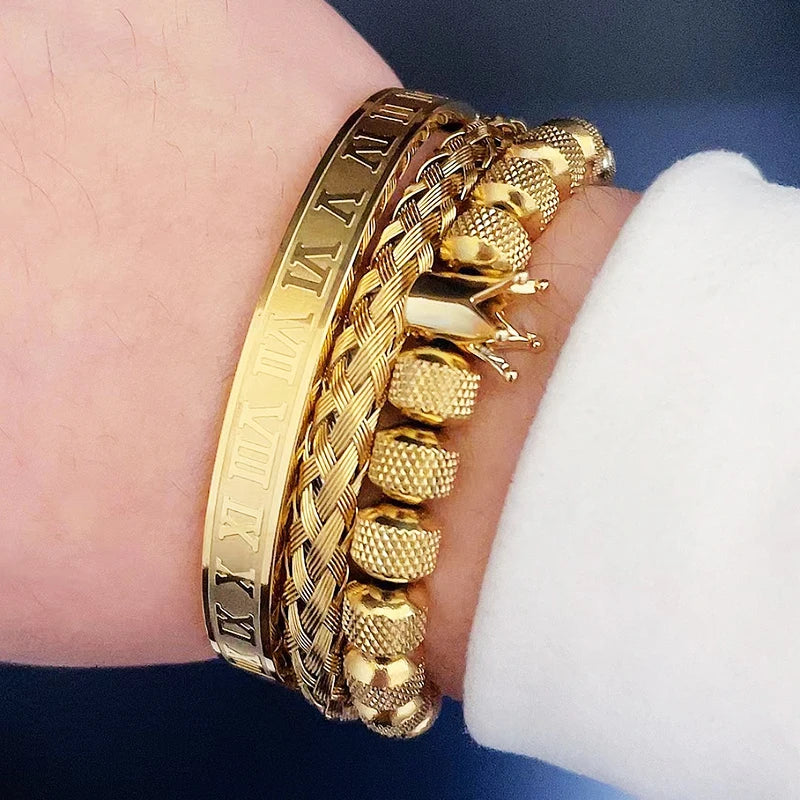 Luxury Set Crown Charms Man Bracelet