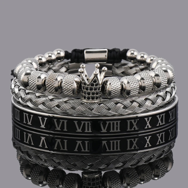 Luxury Set Crown Charms Man Bracelet