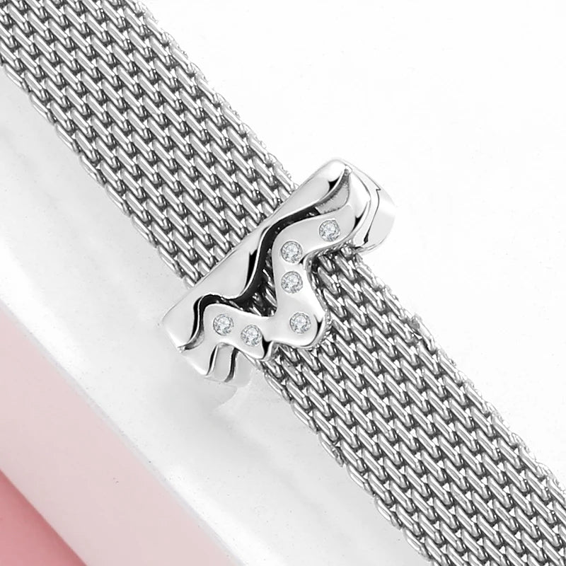 CZ Heart & Flower Clip Bead Charm