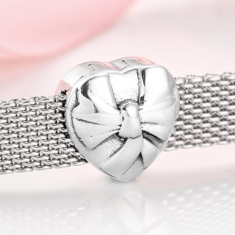 CZ Heart & Flower Clip Bead Charm