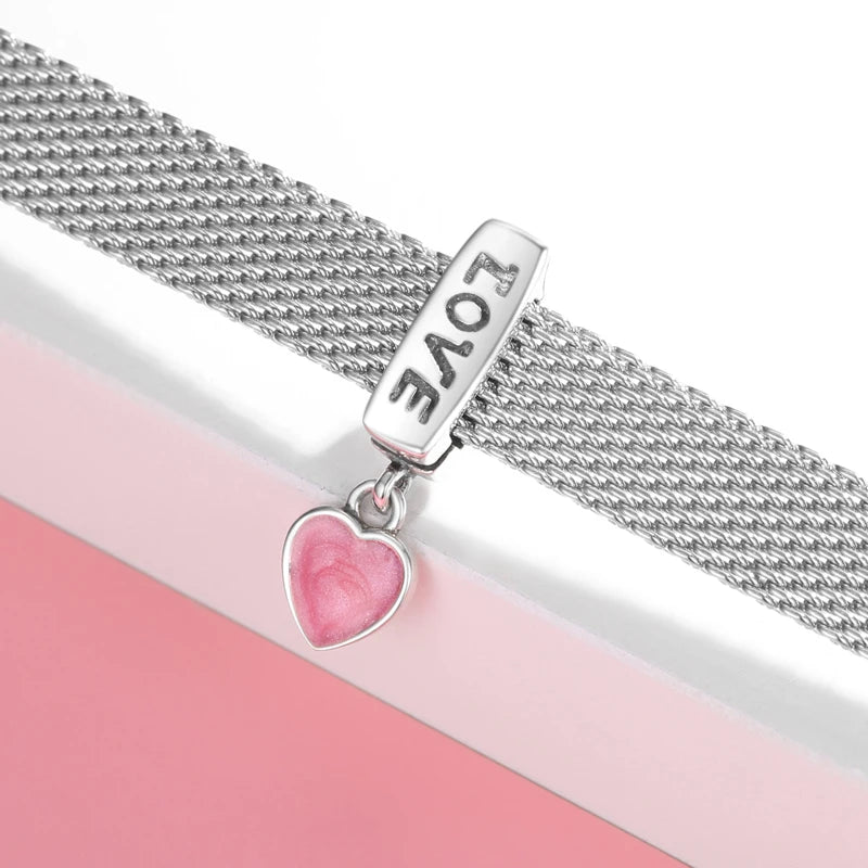 CZ Heart & Flower Clip Bead Charm