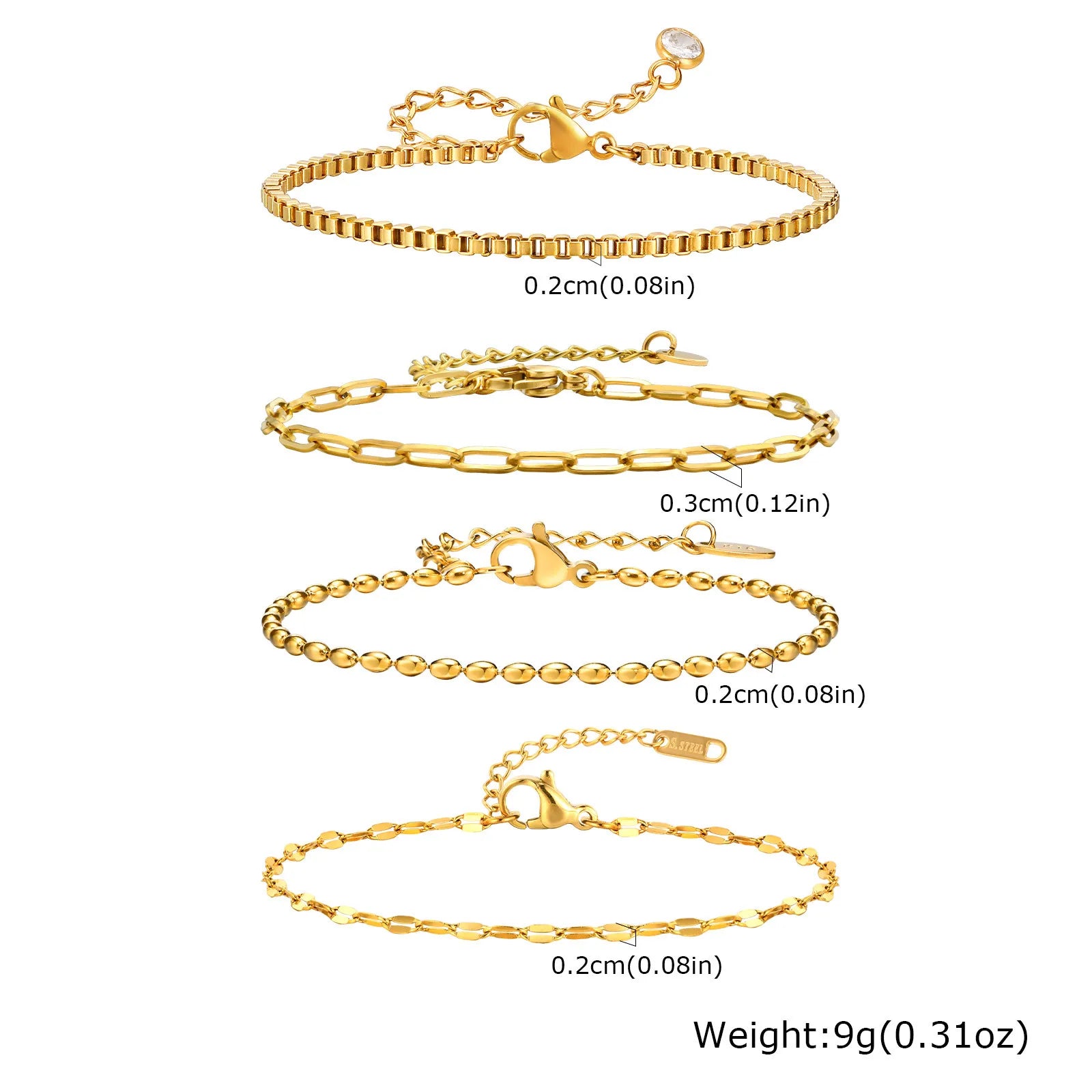 Thin Gold Herringbone Bracelet for Women
