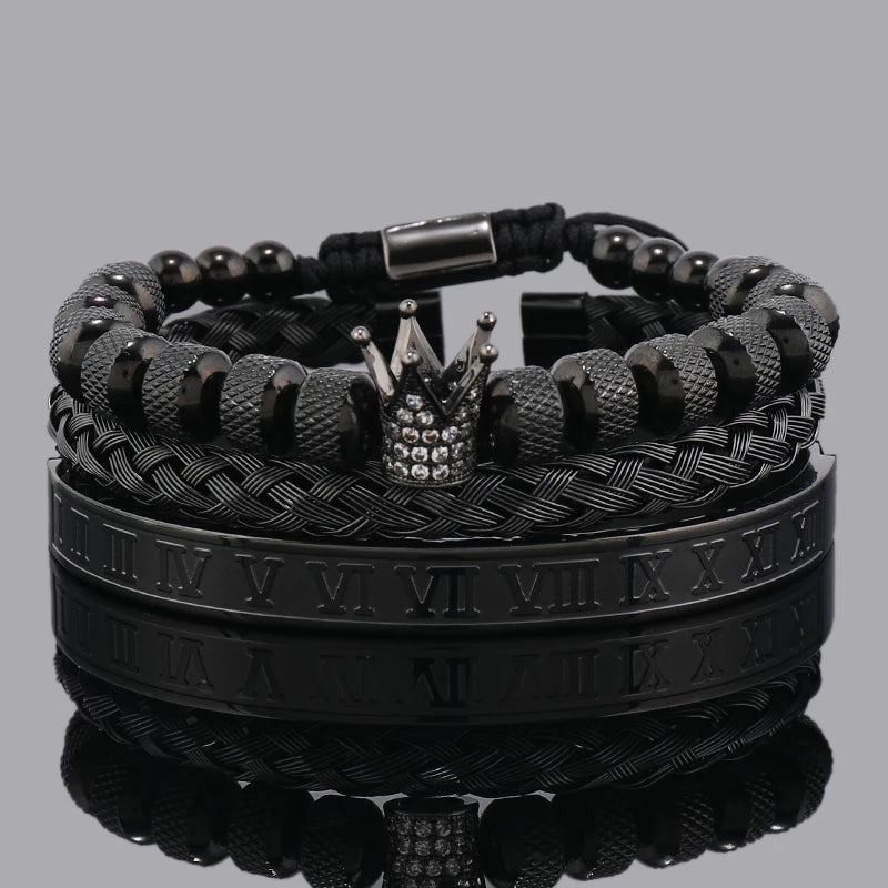 Luxury Set Crown Charms Man Bracelet