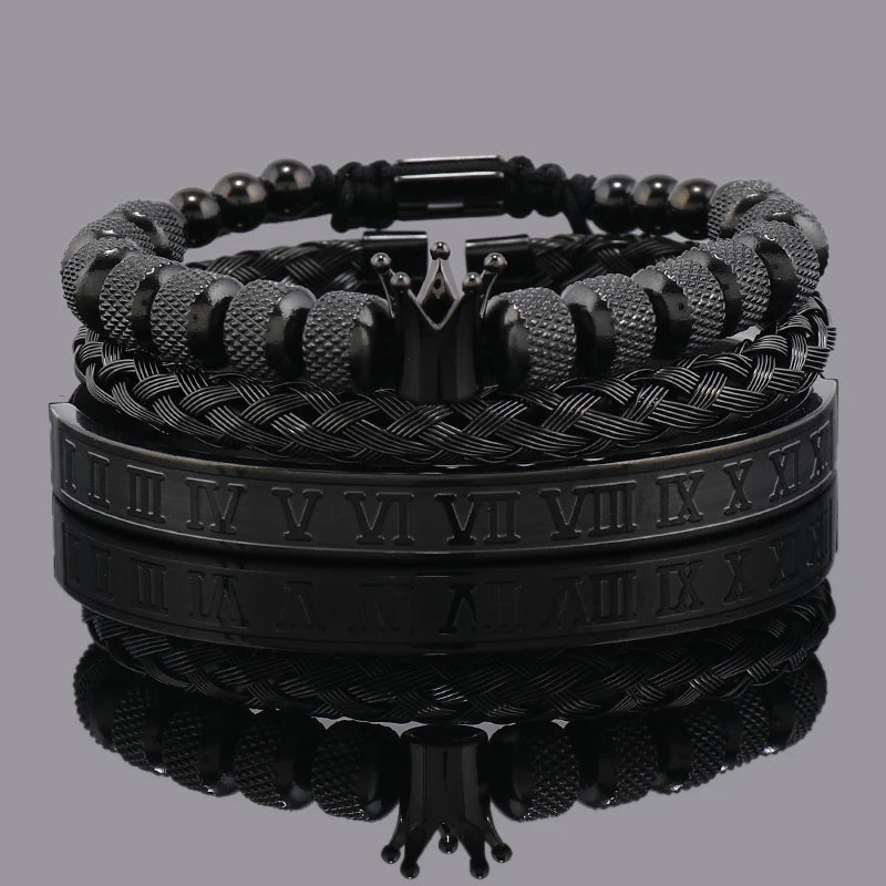 Luxury Set Crown Charms Man Bracelet