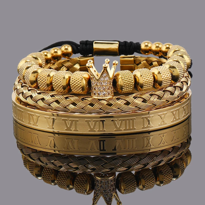 Luxury Set Crown Charms Man Bracelet