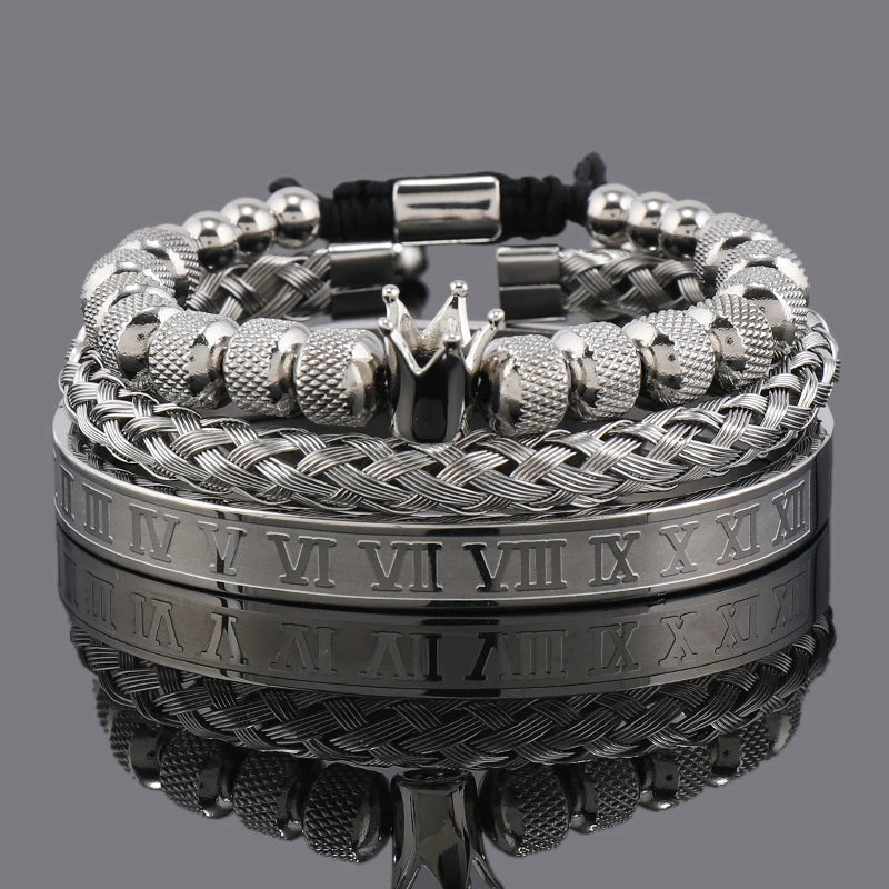 Luxury Set Crown Charms Man Bracelet