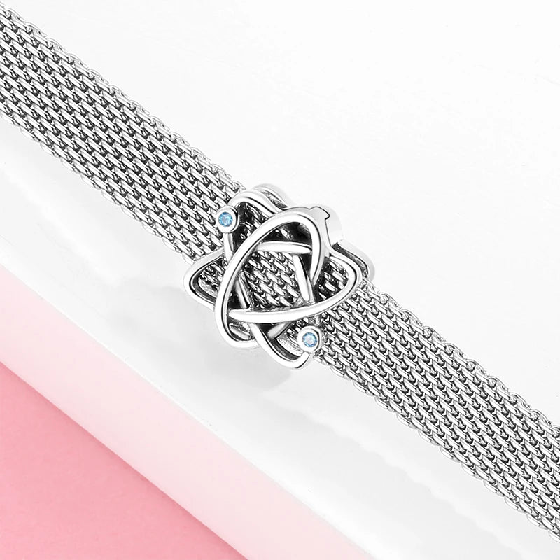CZ Heart & Flower Clip Bead Charm
