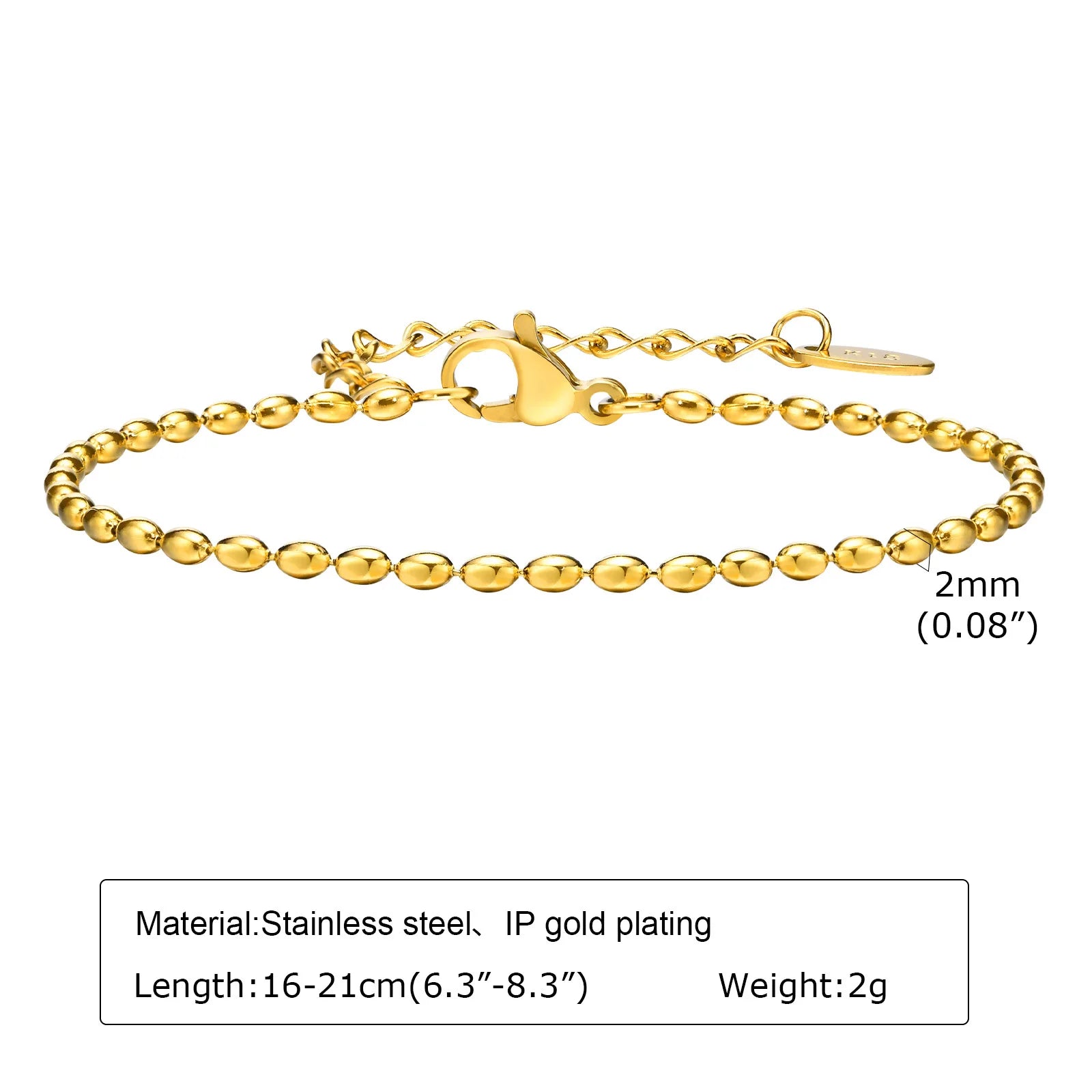 Thin Gold Herringbone Bracelet for Women